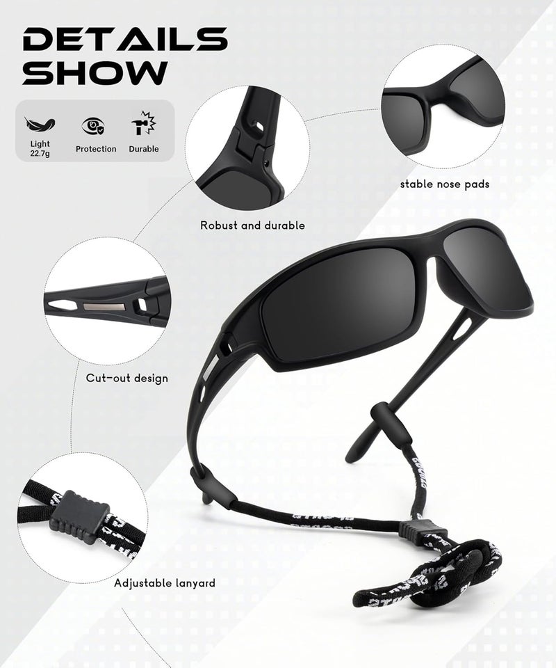 OUKEMAX Polarized Sunglasses Men, Sports Sun Glasses Womens UV400 Protection for Fishing Running Driving - Image 5